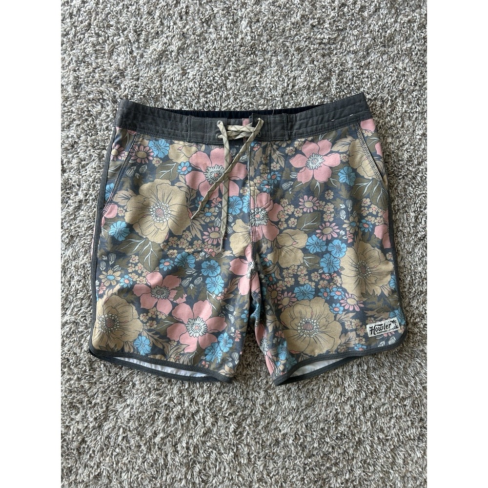 Howler Brothers Board Shorts Mens 32 Tropical Floral Swim Trunks Surf Drawstring